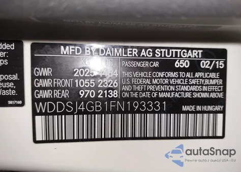2015 Mercedes-Benz Cla 250 4Matic from USA, damaged, VIN WDDSJ4GB1FN193331